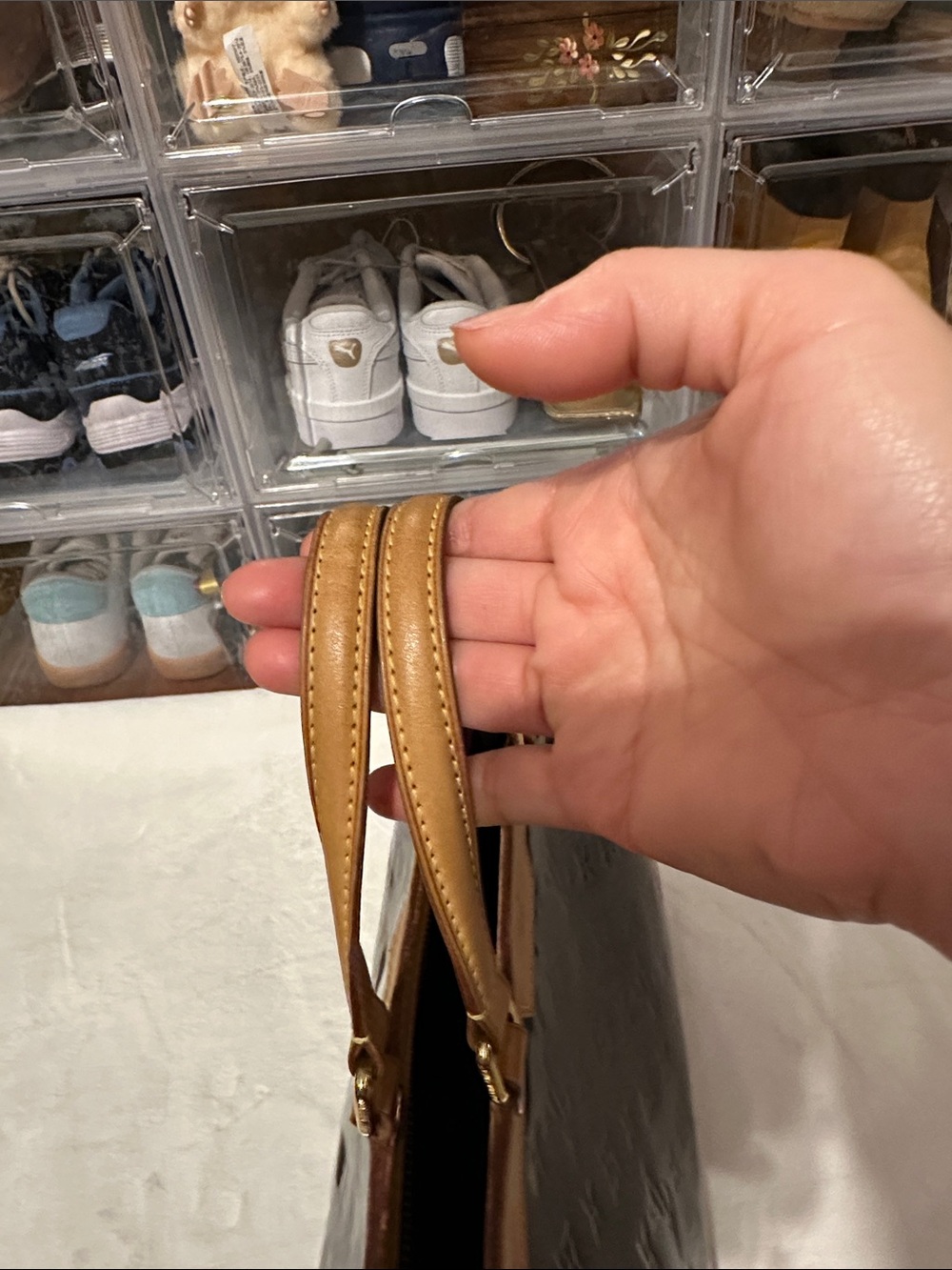Louis Vuitton Brown Patent Vernis with Natural Vachetta Top-Handle Satchel - Picture 5 of 16